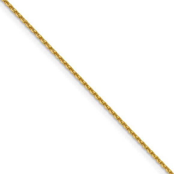 1.25mm 14k Yellow Gold Diamond Cut Oval Open Cable Necklace Chain, 16in - Picture 1 of 8